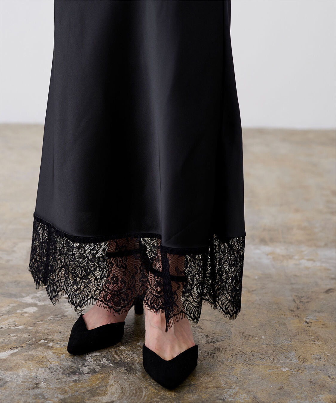 ur's「レースサテンマーメイドスカート」|スカート|