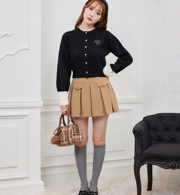  「配色袖刺繍入りカーデ」|ニット・セーター|