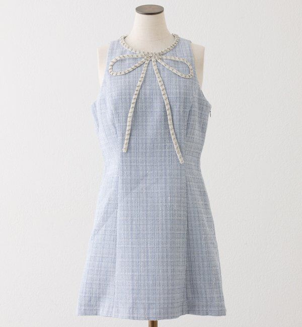  「ビジューリボンミニワンピ」|ワンピース|