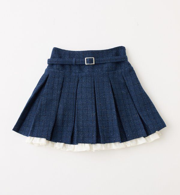  「ベルト付きレイヤードプリーツミニスカート」|スカート|