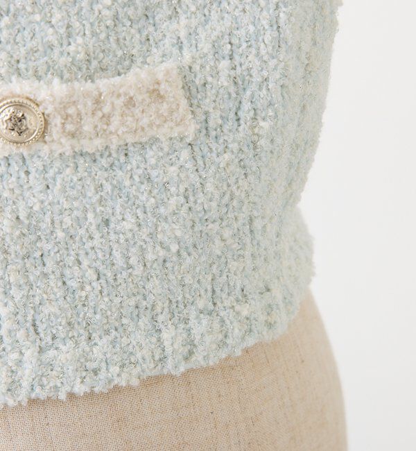  「【セットアップ可能】金ボタン配色カーディガン」|ニット・セーター|