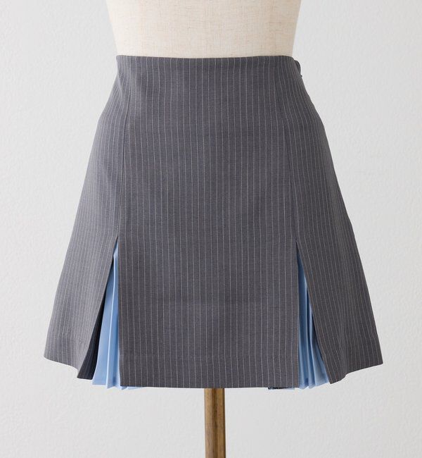  「【セットアップ可能】配色プリーツスカート/SMサイズ展開あり」|スカート|