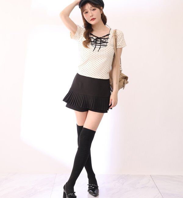  「【SMサイズ展開あり】細プリーツスカパン」|スカート|