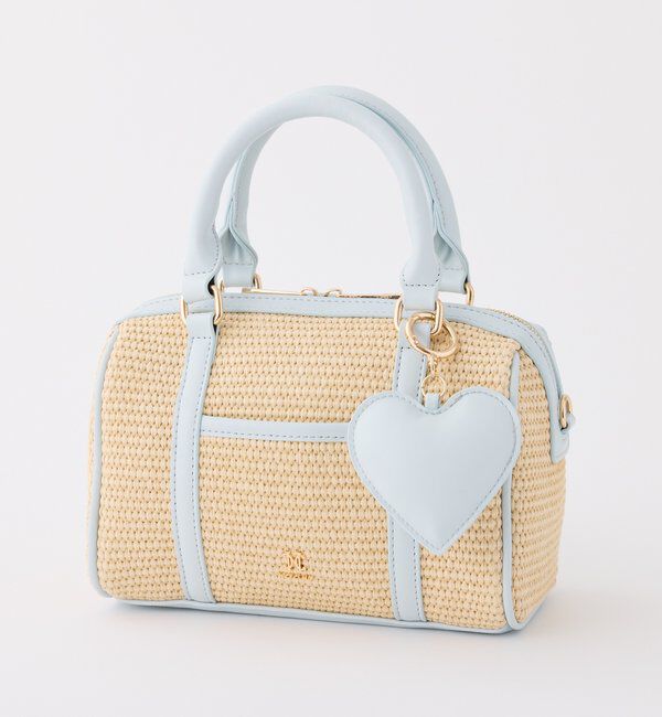  「ハートチャーム付き雑材ミニボストンバッグ」|ショルダー・メッセンジャー|