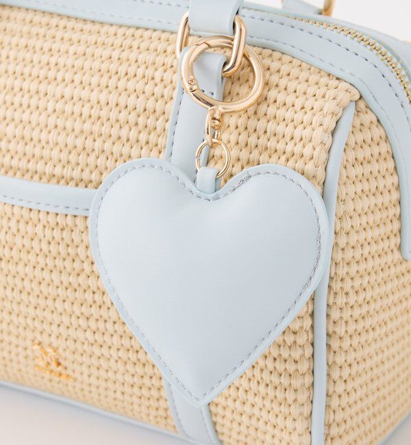  「ハートチャーム付き雑材ミニボストンバッグ」|ショルダー・メッセンジャー|