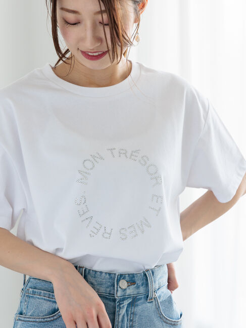 Te chichi「ラインストーンサークルロゴTシャツ」|Tシャツ・カットソー|シルバー