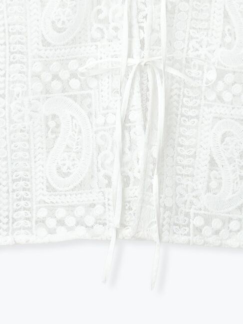 Te chichi「【Atelier ChouChou】パネルレース刺繍前後2WAYジレ(セットアップ可)」|ダウンベスト・ベスト|