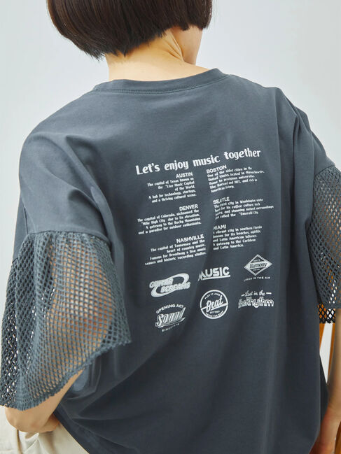 SM2「[接触冷感]袖メッシュプリントTシャツ」|Tシャツ・カットソー|