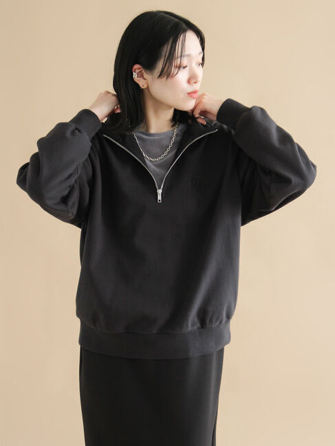 sm2rhythm「【Healthknit】ハーフジッププルオーバー」|Tシャツ・カットソー|ブラック