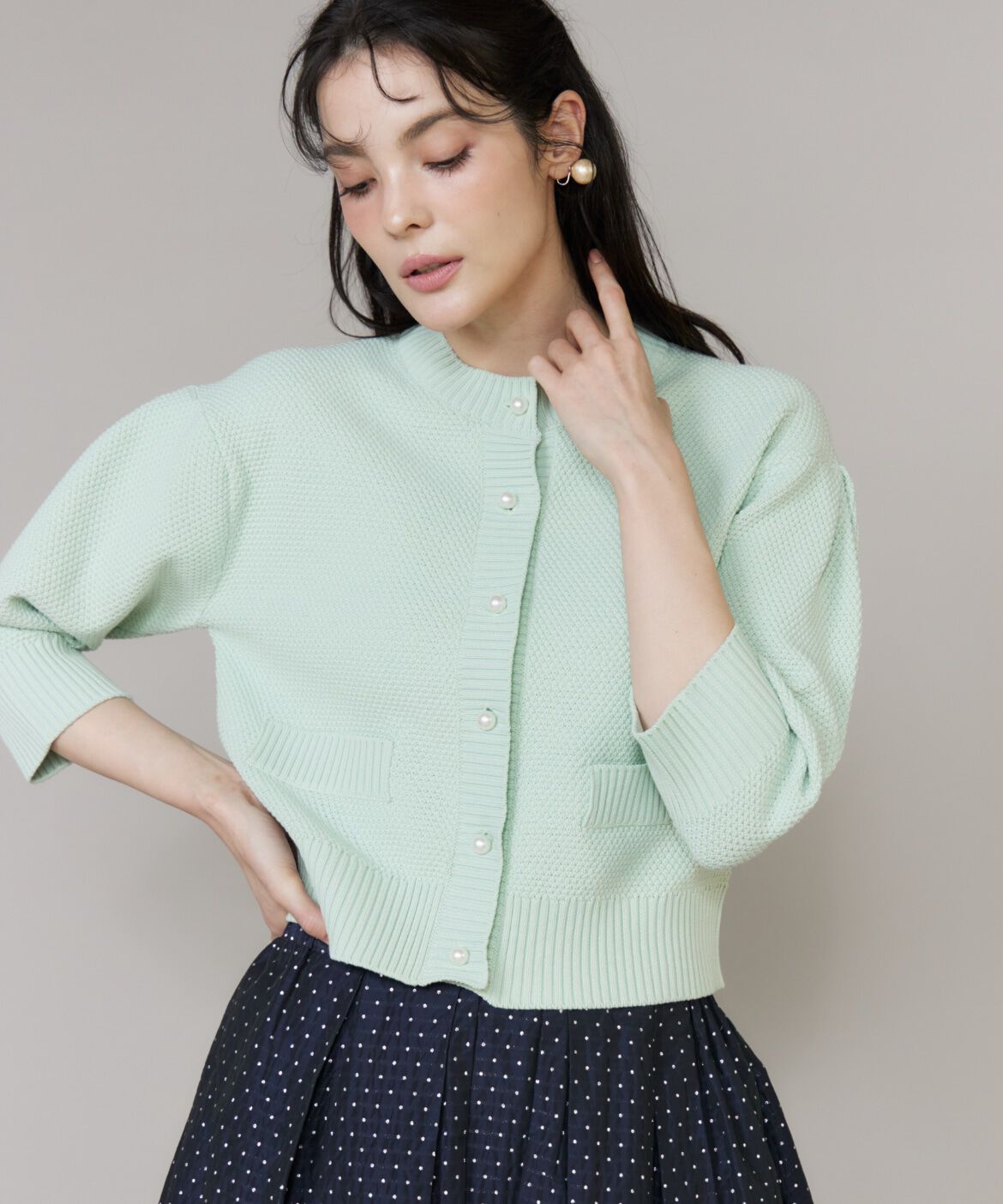 Maglie le cassetto「コンパクトカーディガン」|カーディガン|ペールグリー 4