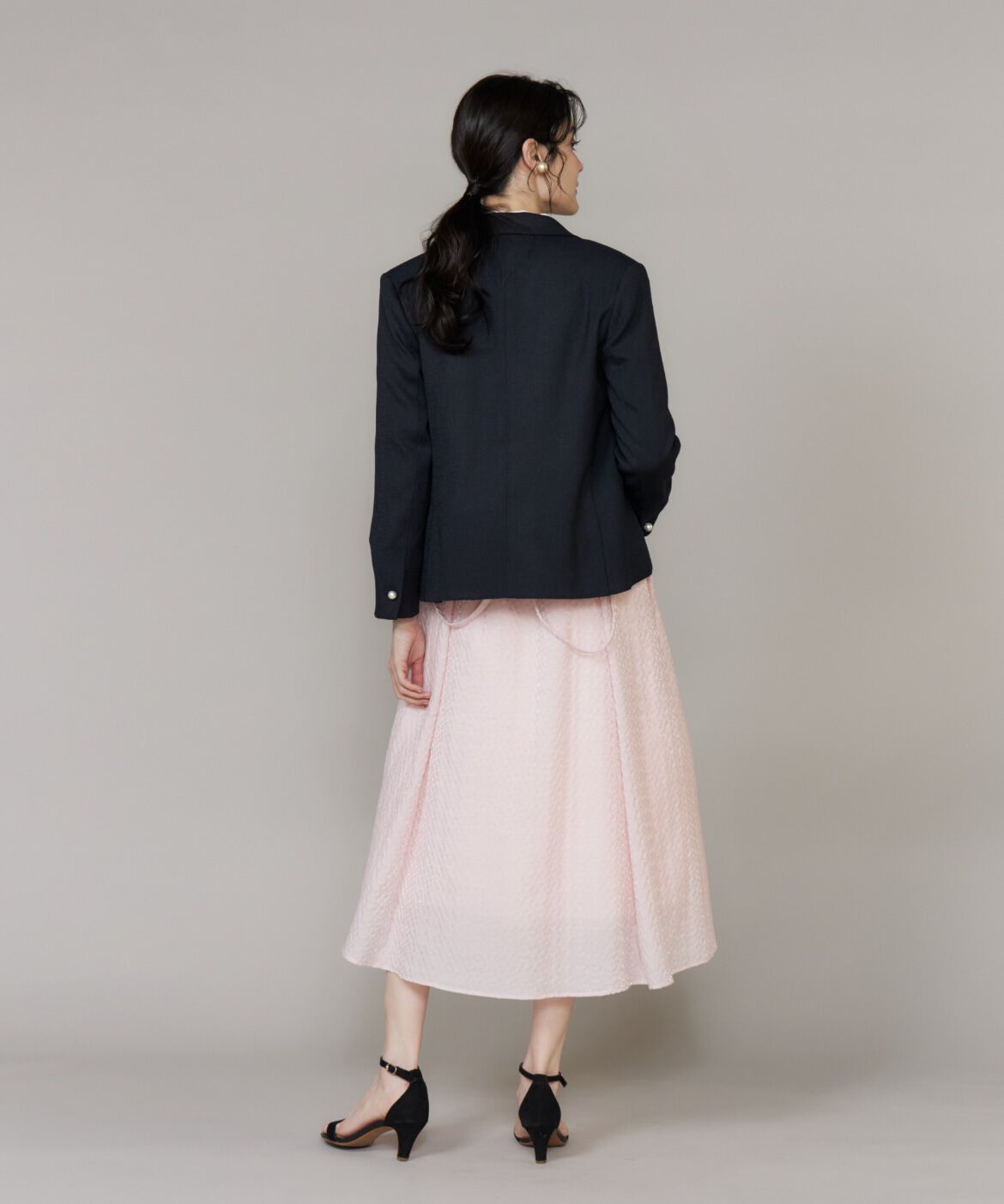 Maglie le cassetto「《大きいサイズ》サスペンダー付きジャガードスカート」|スカート|