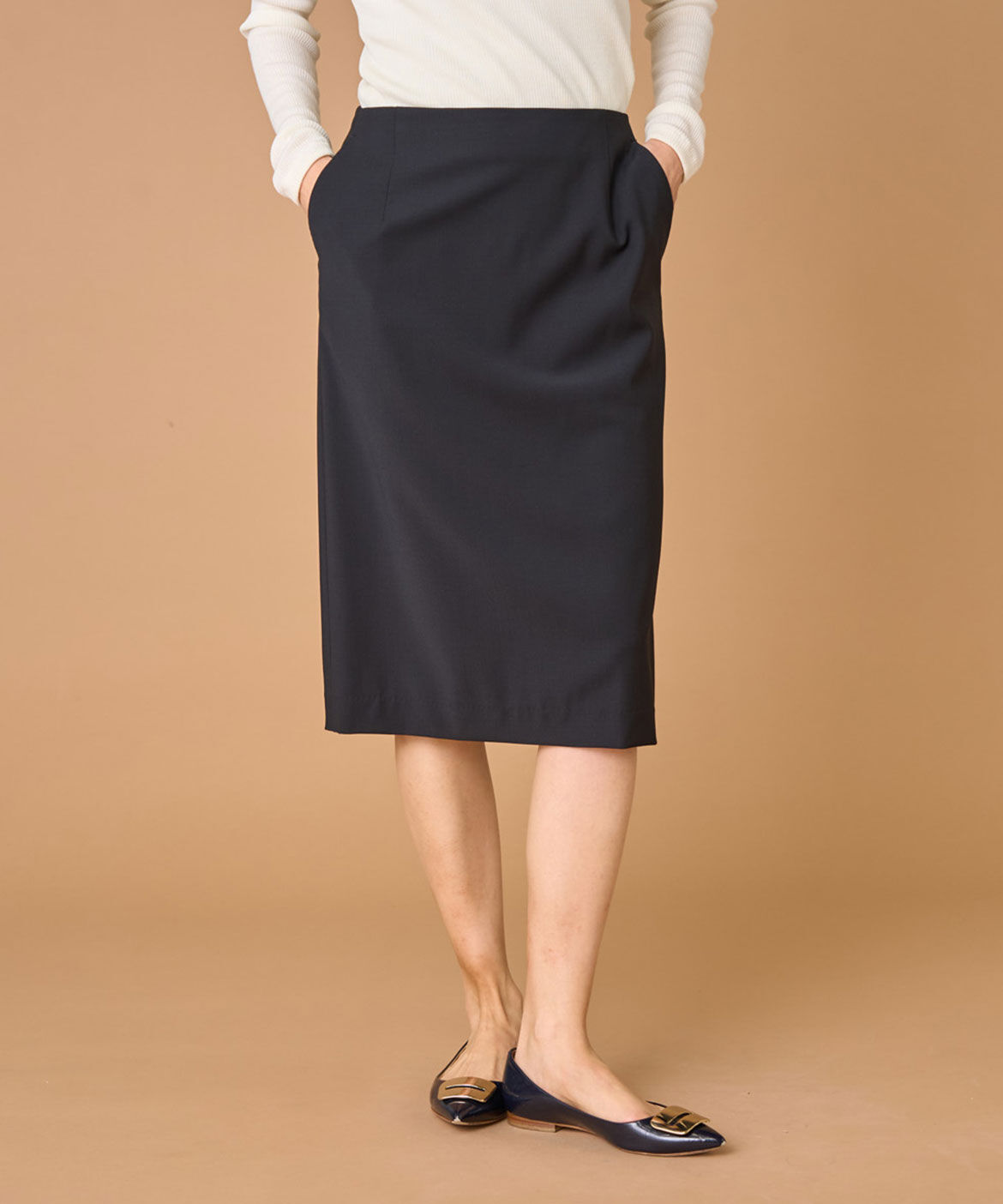 INED「《大きいサイズ》ペンシルスカート」|タイト|