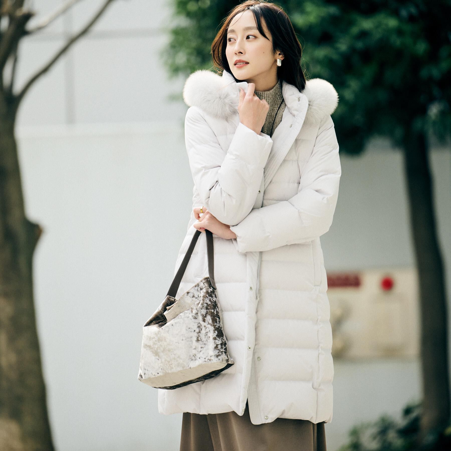 UNTITLED「【はっ水機能/フード取り外し可/防寒】ロングダウンコート」|ダウン|