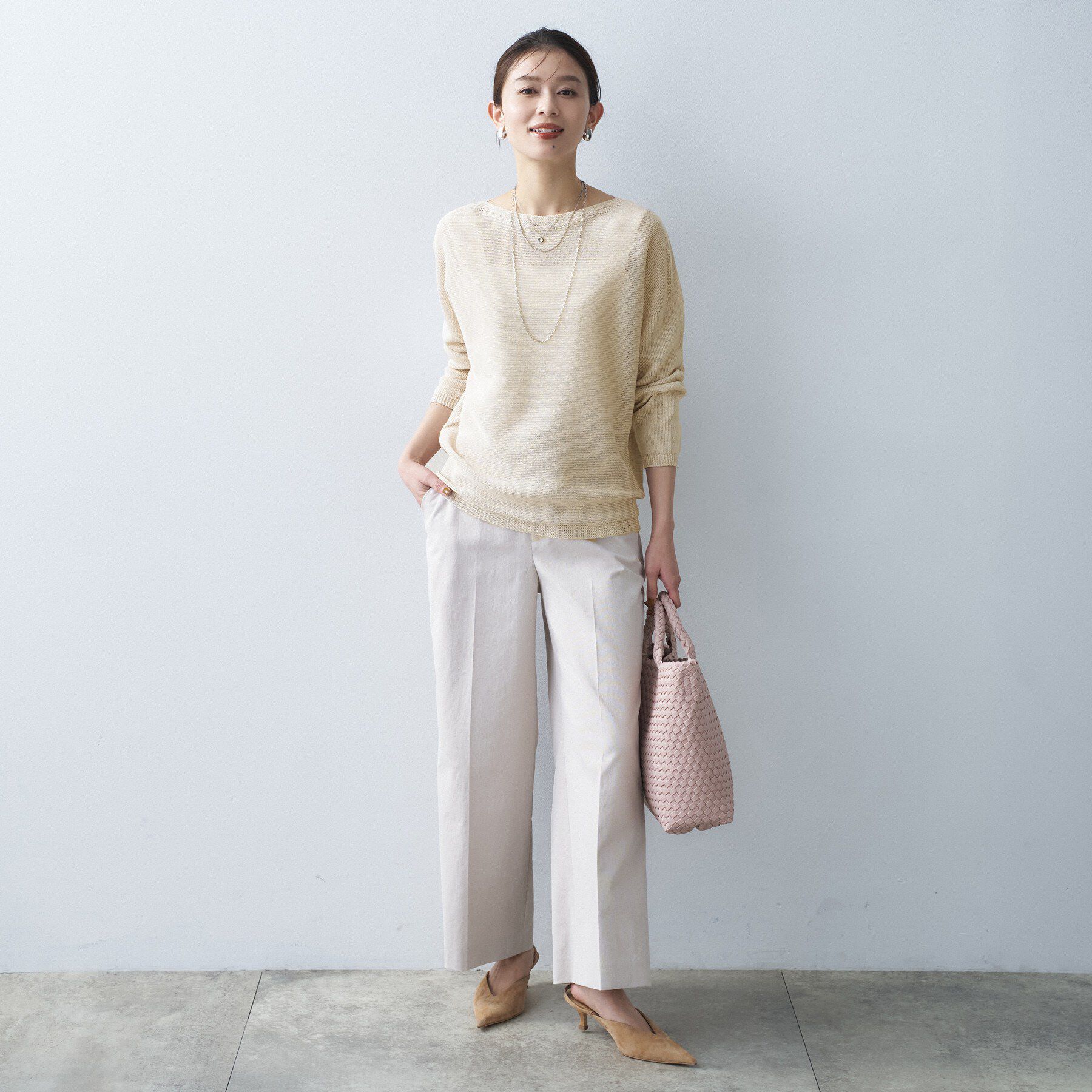 UNTITLED「【古畑星夏さん着用/8色展開/程よい透け感】ドライタッチボートネックニット」|ニット・セーター|