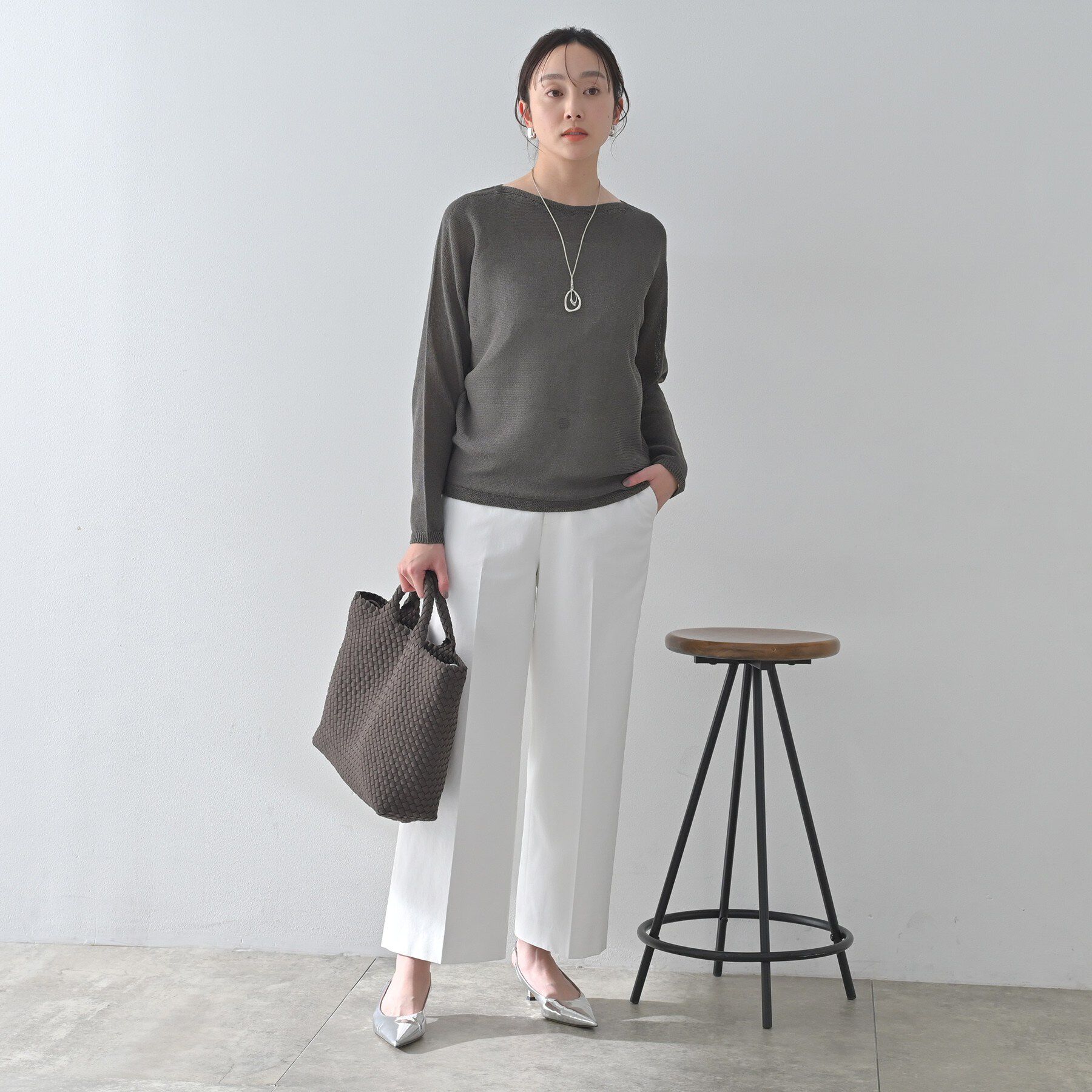 UNTITLED「【古畑星夏さん着用/8色展開/程よい透け感】ドライタッチボートネックニット」|ニット・セーター|