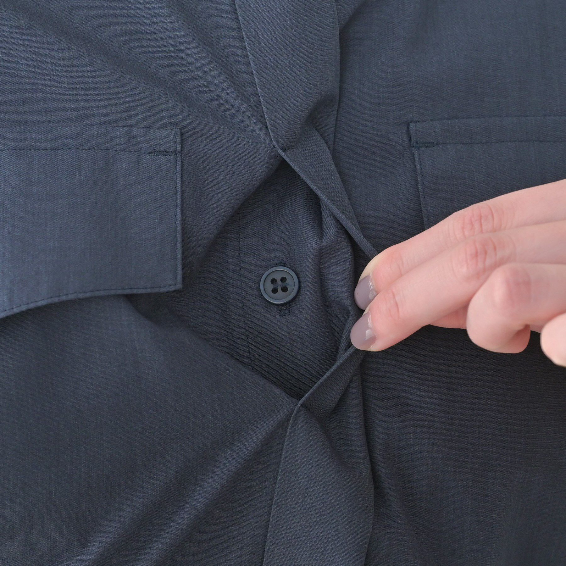 UNTITLED「【洗える/前開きボタン】シャンブレーシャツワンピース」|ワンピース|