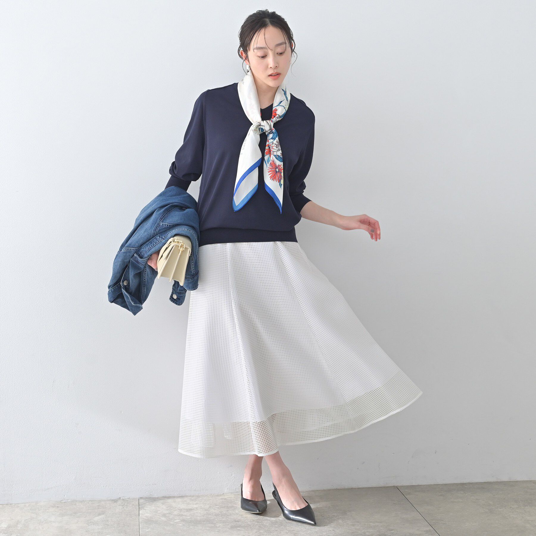 UNTITLED「【古畑星夏さん着用/洗える/後ろウエストゴム】スクエアメッシュスカート」|スカート|