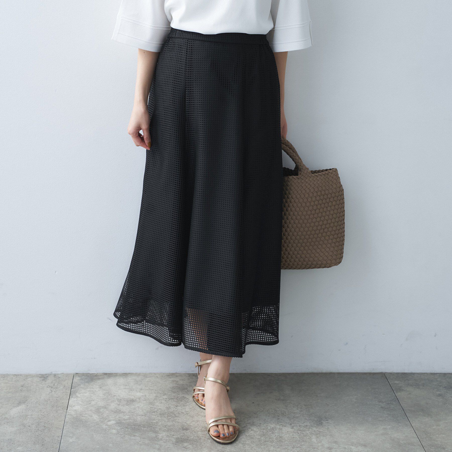 UNTITLED「【古畑星夏さん着用/洗える/後ろウエストゴム】スクエアメッシュスカート」|スカート|