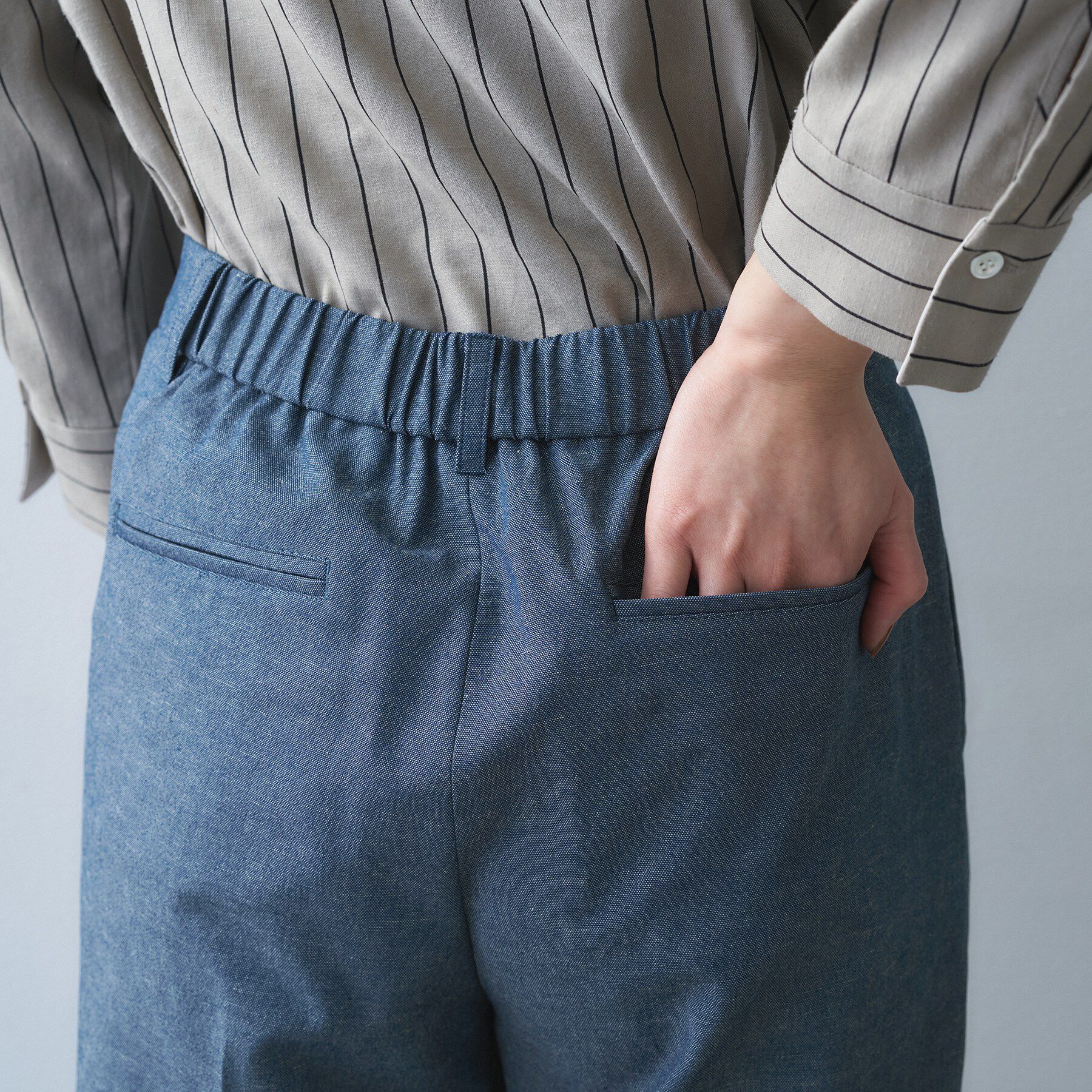 UNTITLED「【接触冷感/洗える/後ろウエストゴム】オックスワイドパンツ」|その他|