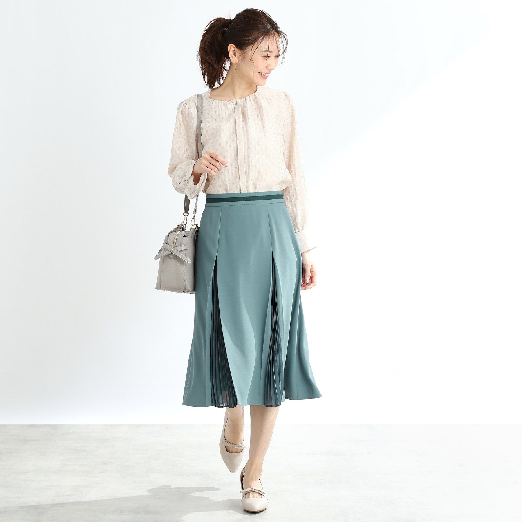 Reflect「【手洗い可】シフォンプリーツドッキングスカート」|スカート|