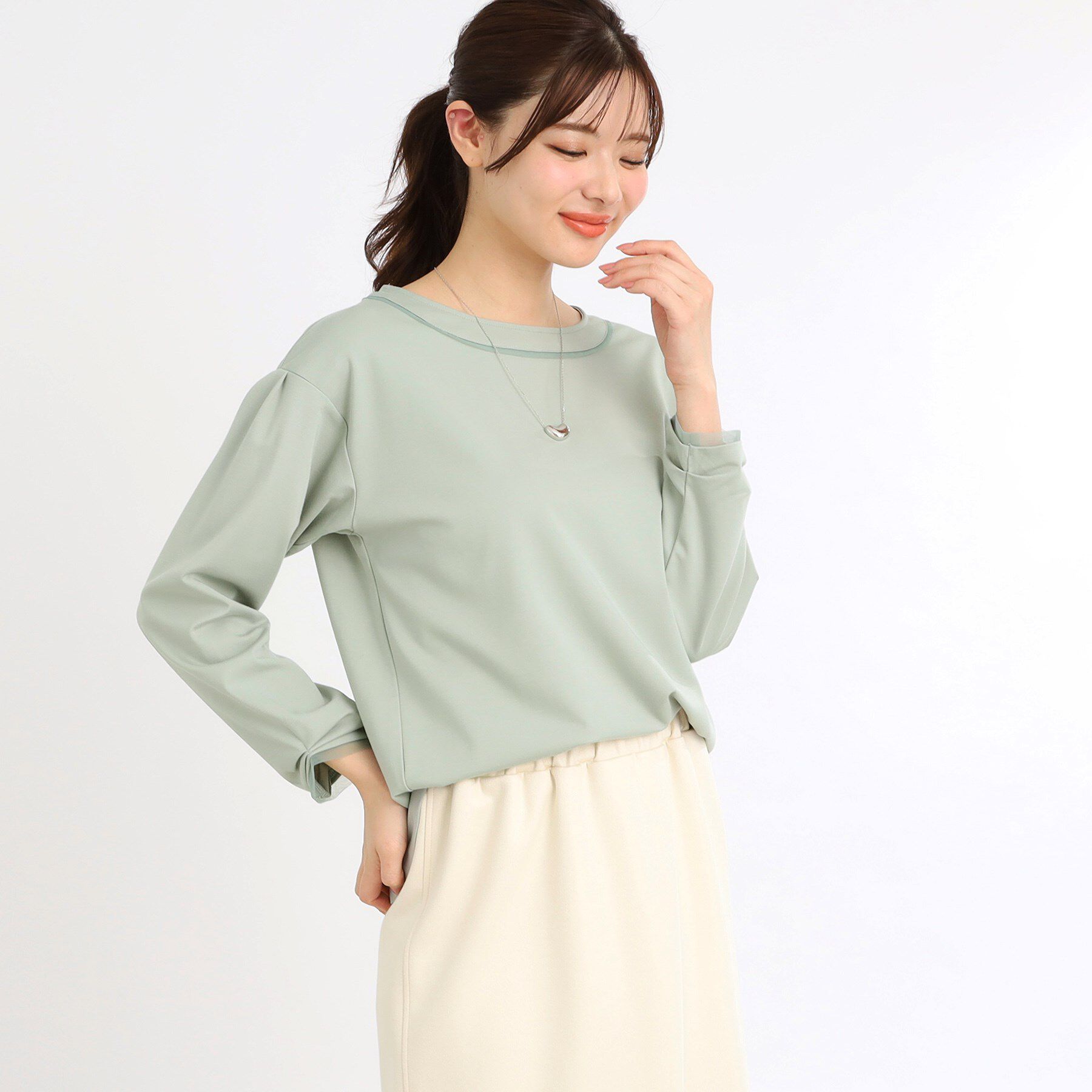 Reflect「【E‐QUALITY／手洗い可】チュールディティールプルオーバー」|Tシャツ・カットソー|