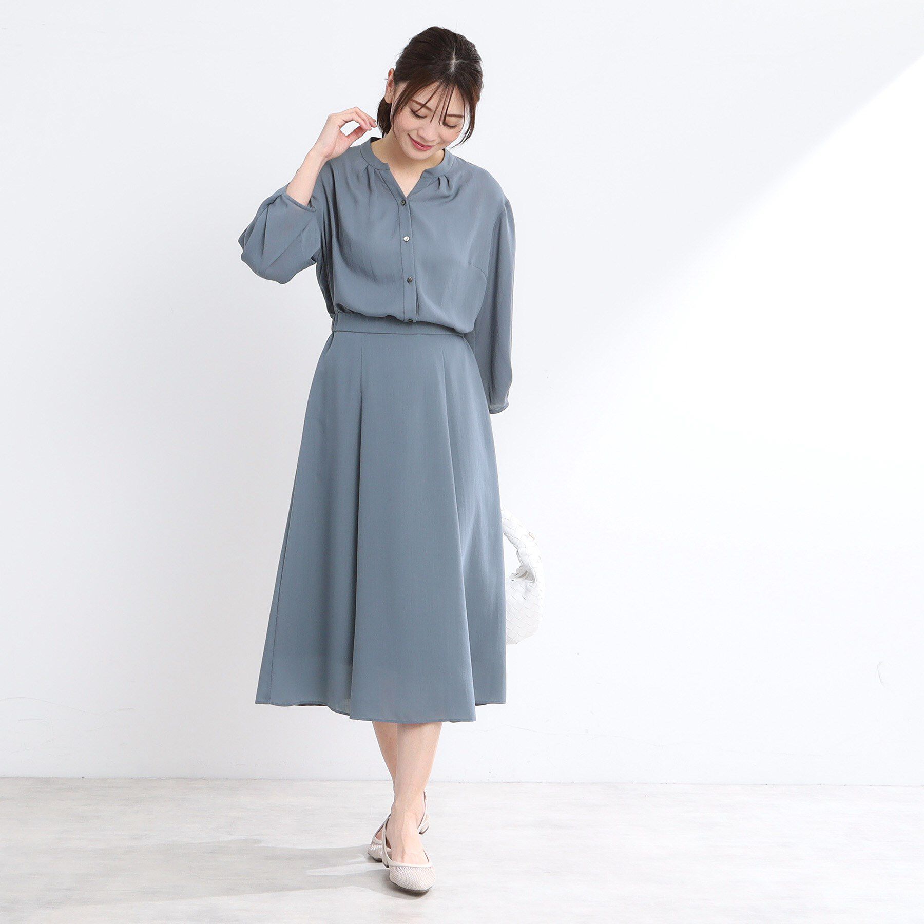 Reflect「【マシンウォッシュ可／セットアップ可】スリーブディティールブラウス」|シャツ・ブラウス|