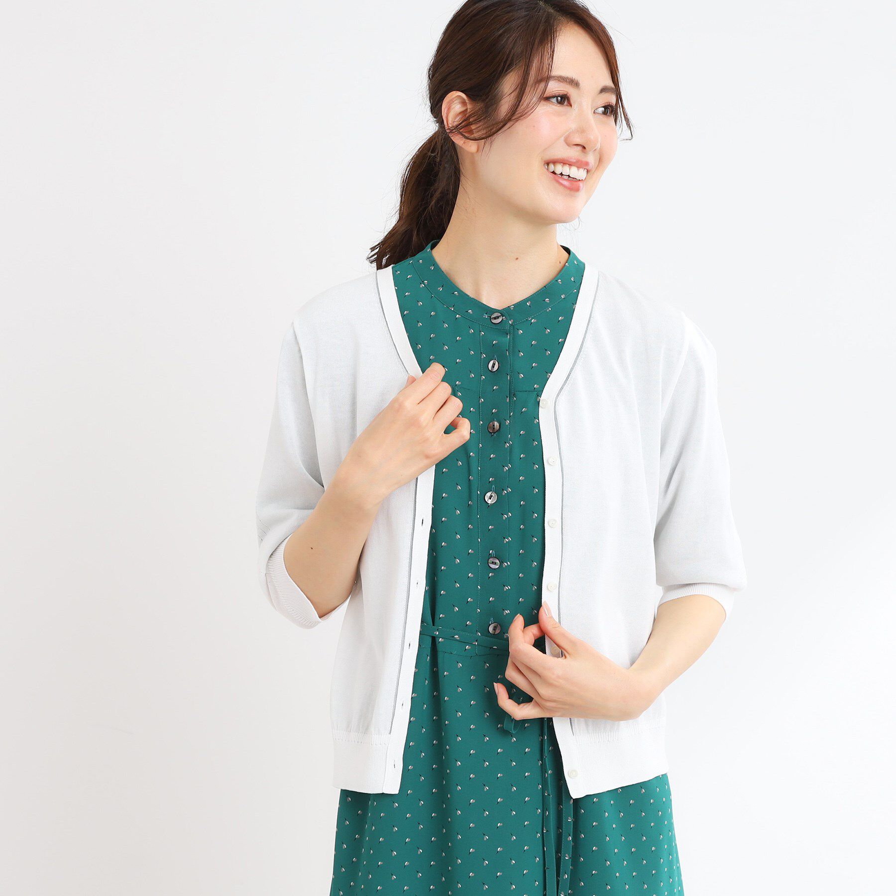 Reflect「【WEB先行カラーあり／手洗い可】六分袖カーディガン」|カーディガン|オフホワイト(003