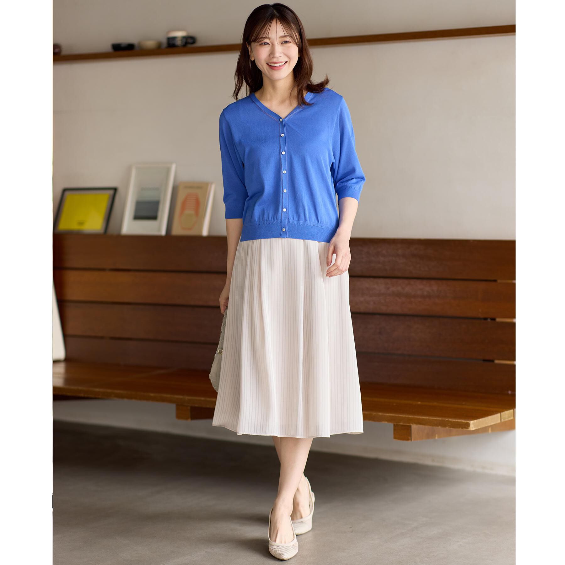 Reflect「【WEB先行カラーあり／手洗い可】六分袖カーディガン」|カーディガン|