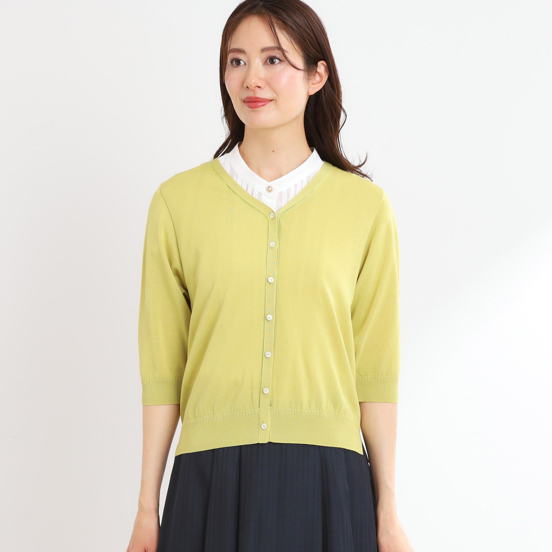 Reflect「【WEB先行カラーあり／手洗い可】六分袖カーディガン」|カーディガン|