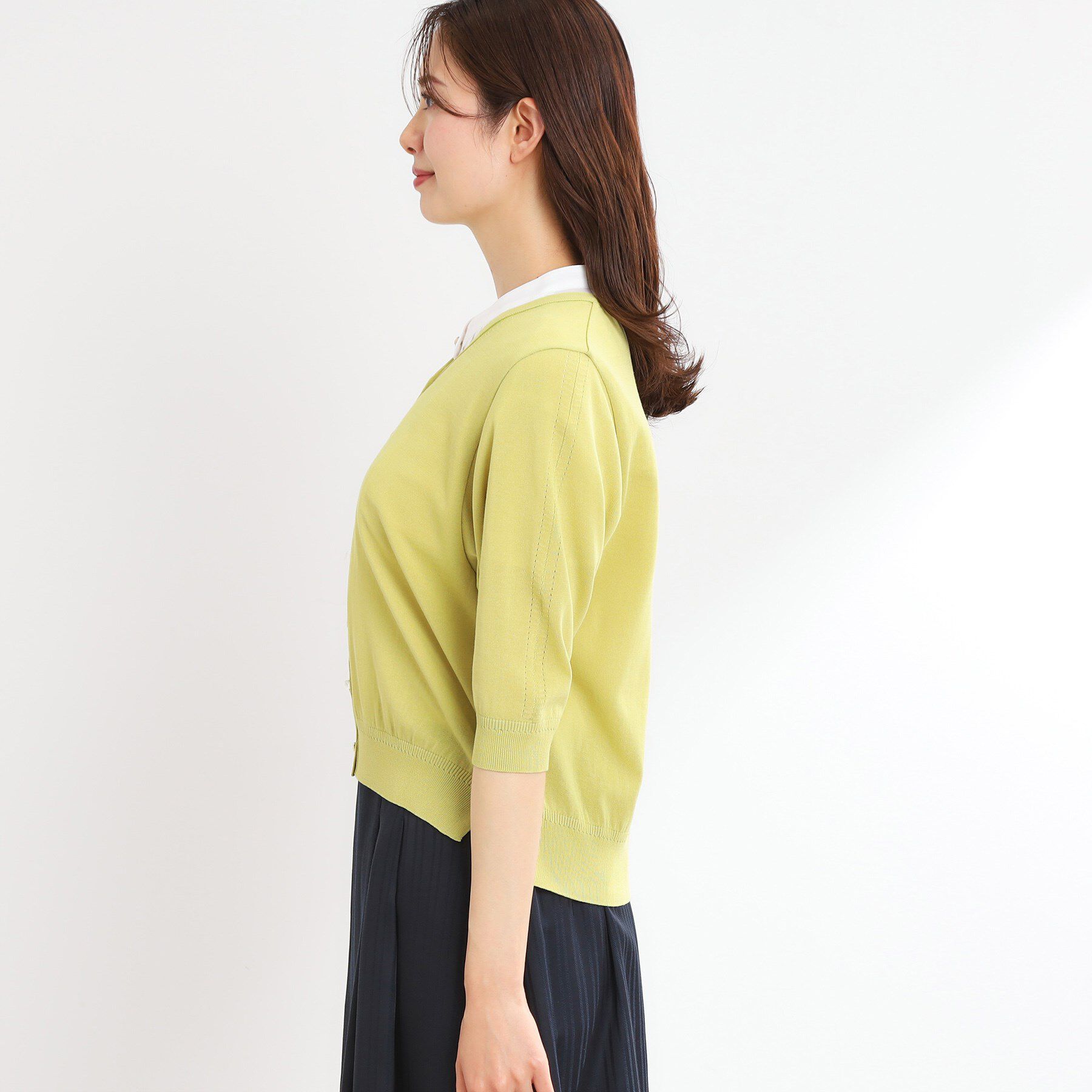 Reflect「【WEB先行カラーあり／手洗い可】六分袖カーディガン」|カーディガン|