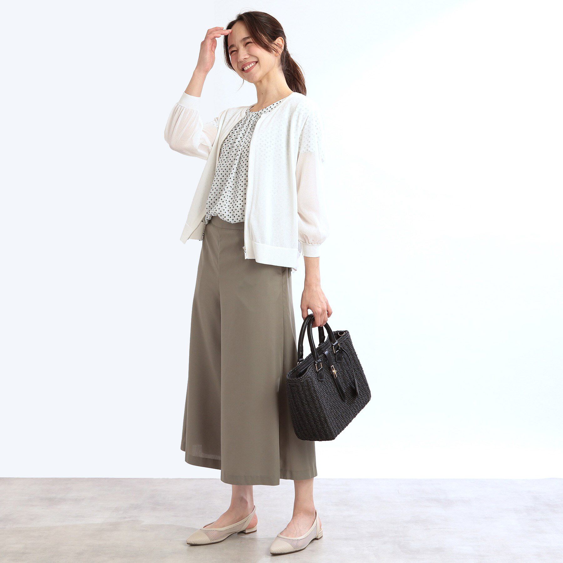 Reflect「【手洗い可】ジップアップニットカーディガン」|カーディガン|