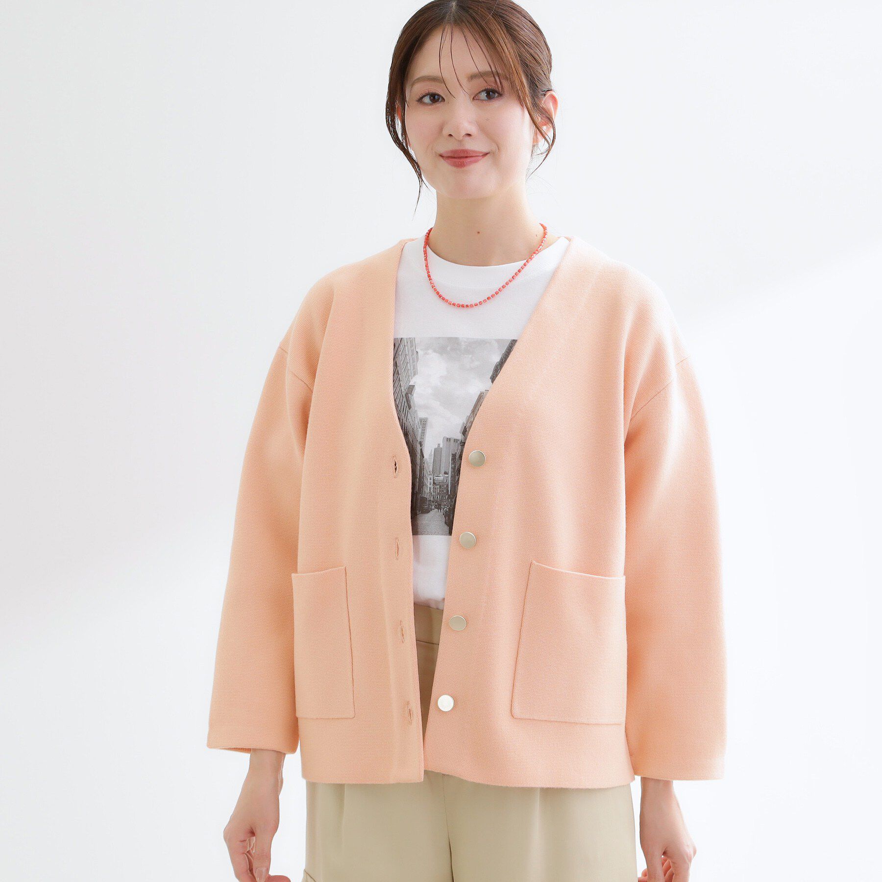 Reflect「【着回し力◎】ジャケット風ニットカーディガン」|カーディガン|