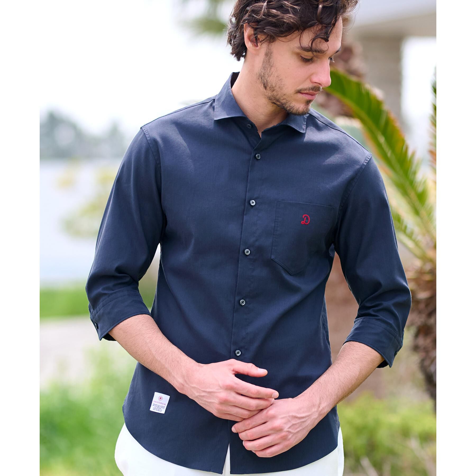 DRESSTERIOR「リネン混スリークオーターシャツ」|シャツ・ブラウス|