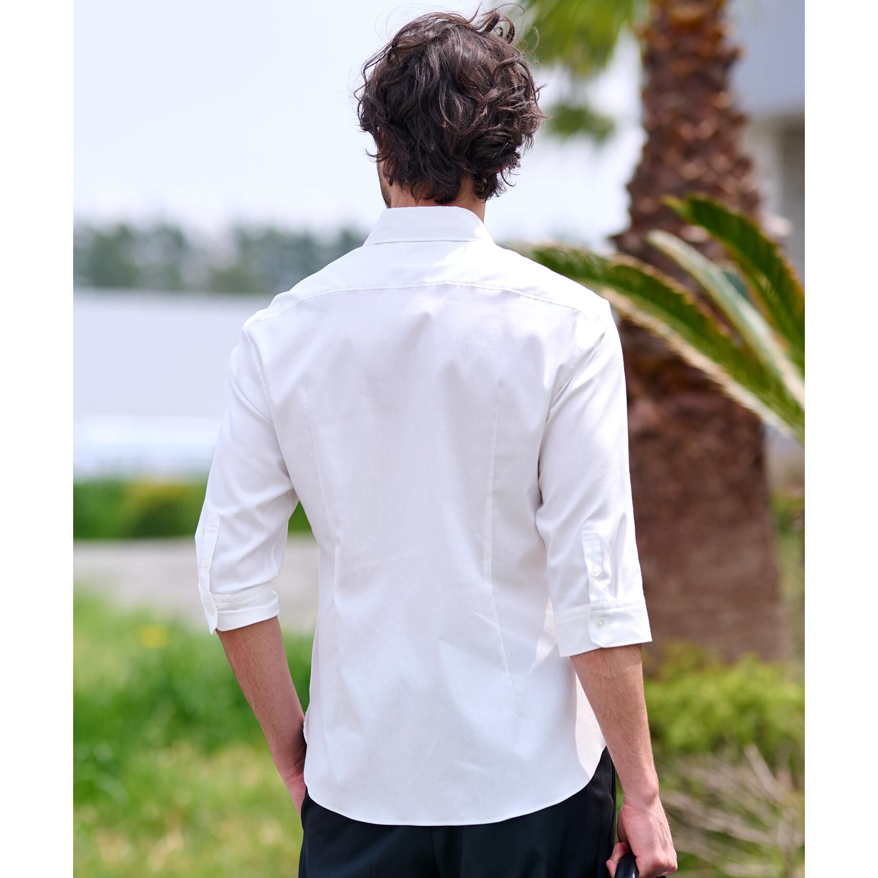 DRESSTERIOR「リネン混スリークオーターシャツ」|シャツ・ブラウス|