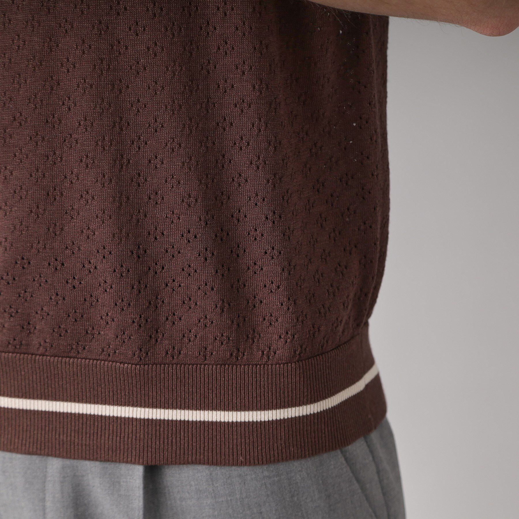 DRESSTERIOR「レースジャカード ニットポロ」|ポロシャツ|