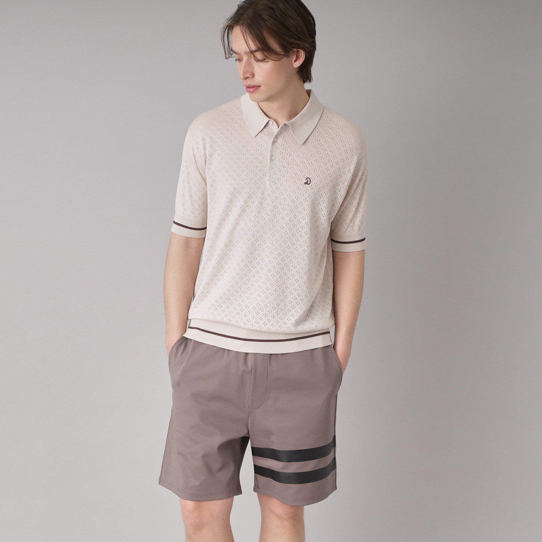 DRESSTERIOR「レースジャカード ニットポロ」|ポロシャツ|