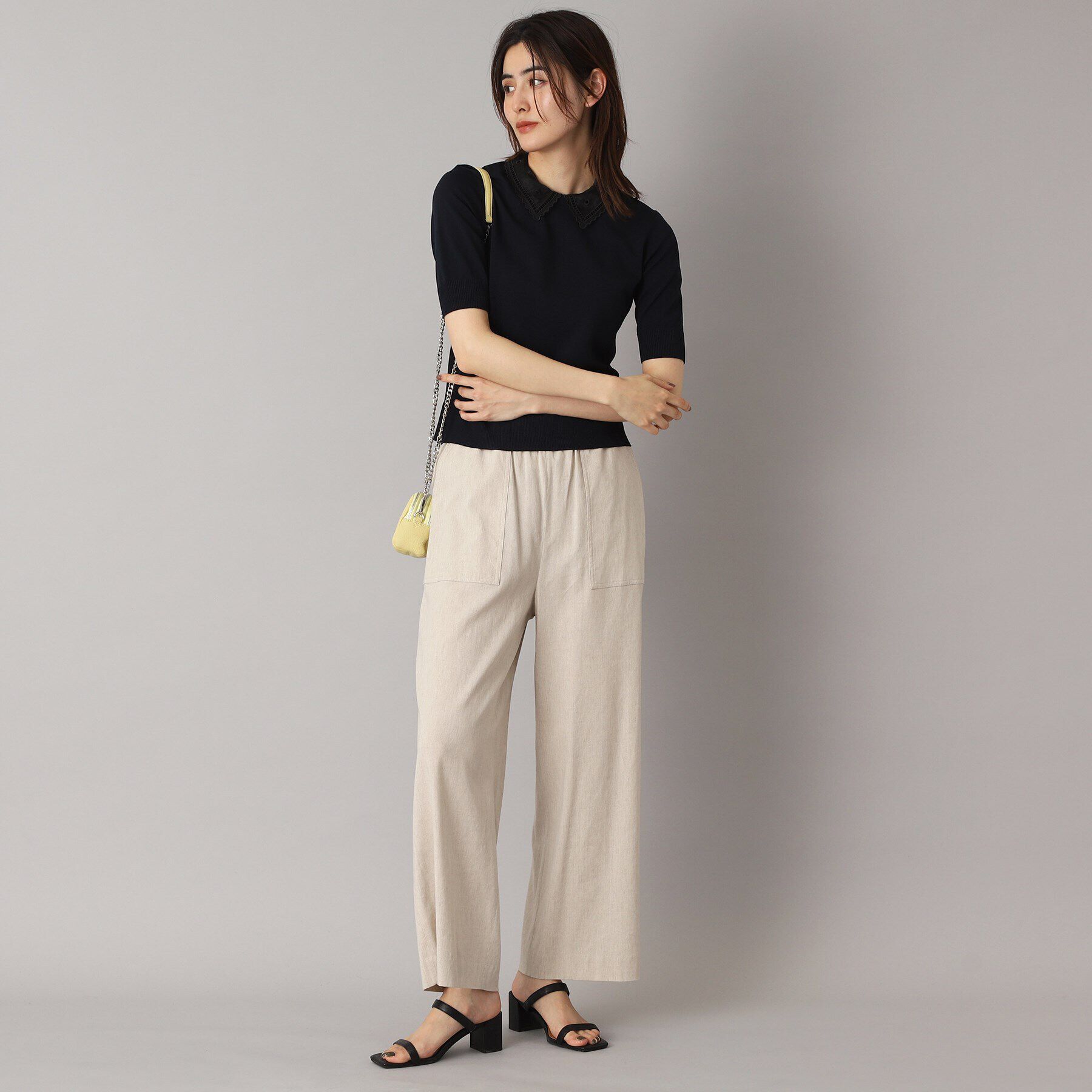 DRESSTERIOR「【接触冷感/洗える/ウエストゴム】ウォッシャブルリネンイージーワイドパンツ」|その他|