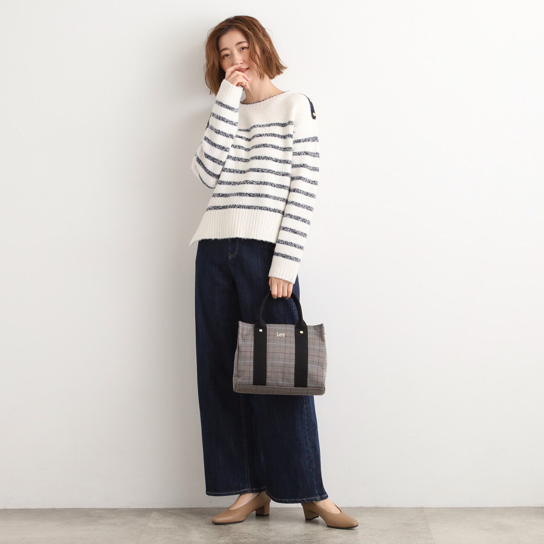 grove「【Lee別注】スクエア2WAYチェックトート」|トートバッグ|