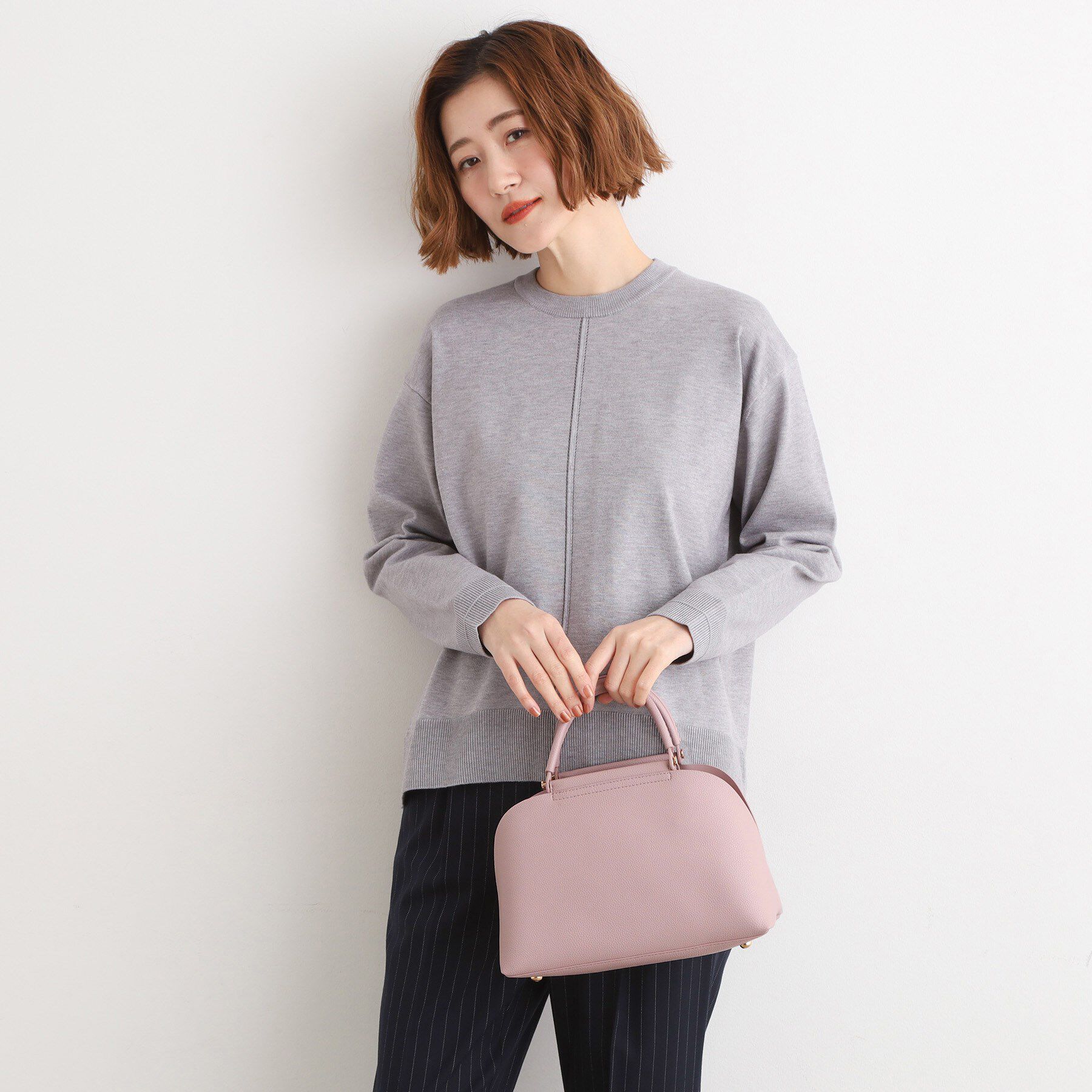 grove「【ハレの日にもデイリーにも】バーハンドルラウンド2WAYトート」|ハンドバッグ|