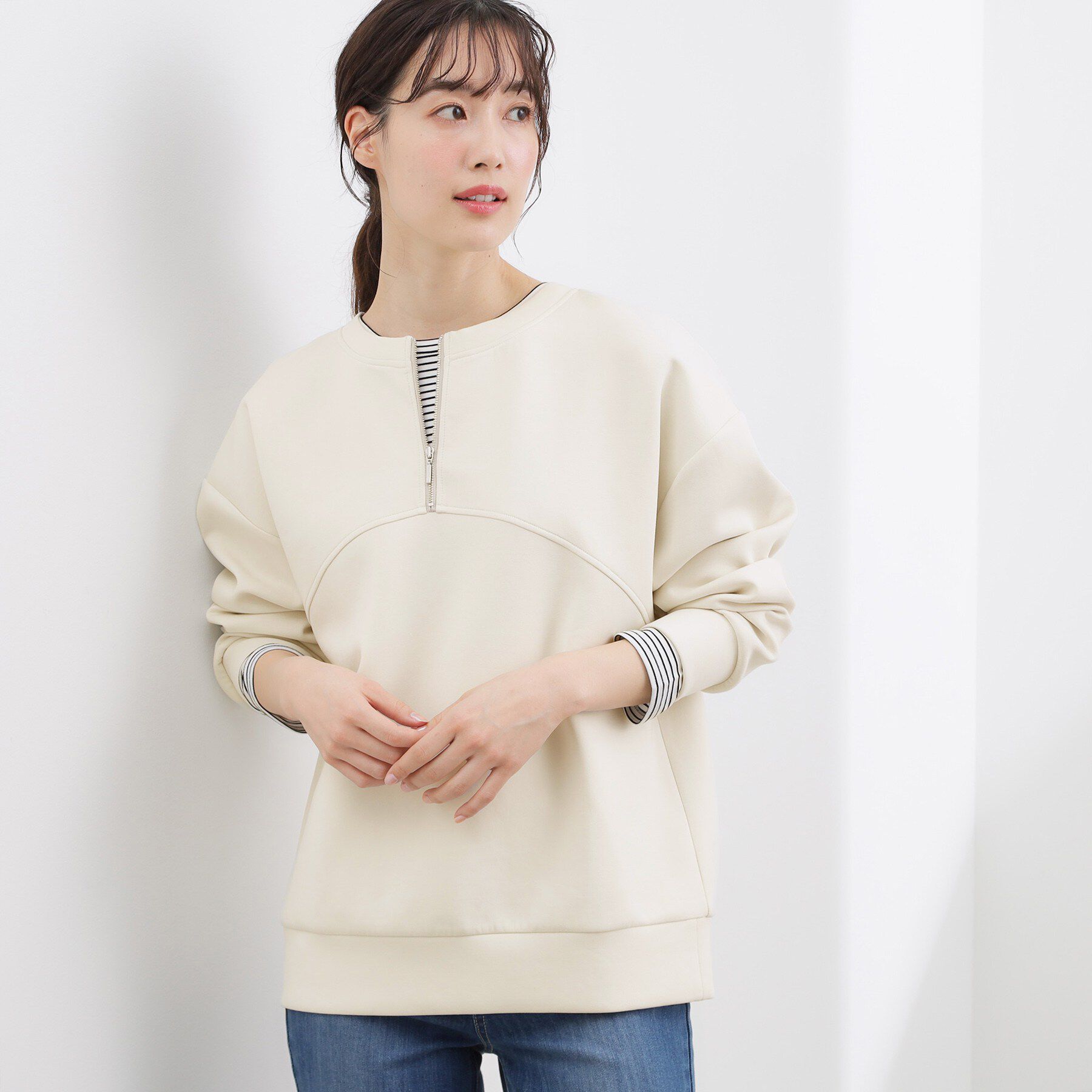 grove「2WAYハーフジップスウェット」|パーカー|