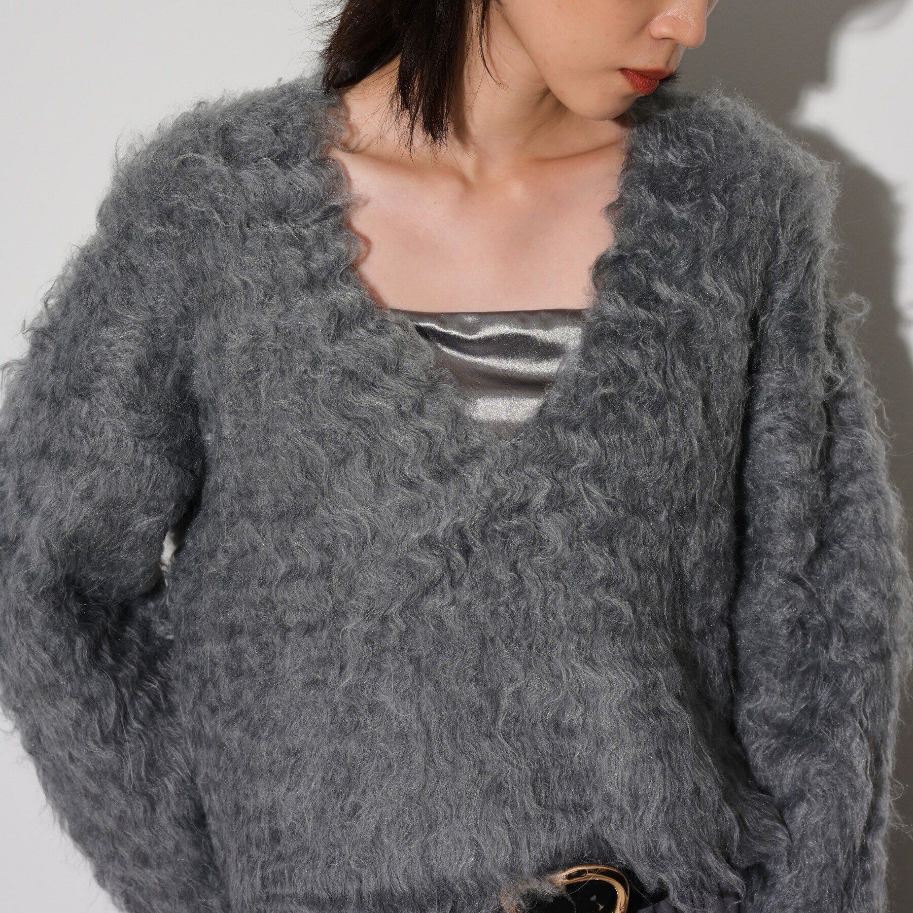 GALLEST「【ラシック＆WEB限定】Vネックシャギーニット」|ニット・セーター|ﾁｬｺｰﾙｸﾞﾚｰ(013)