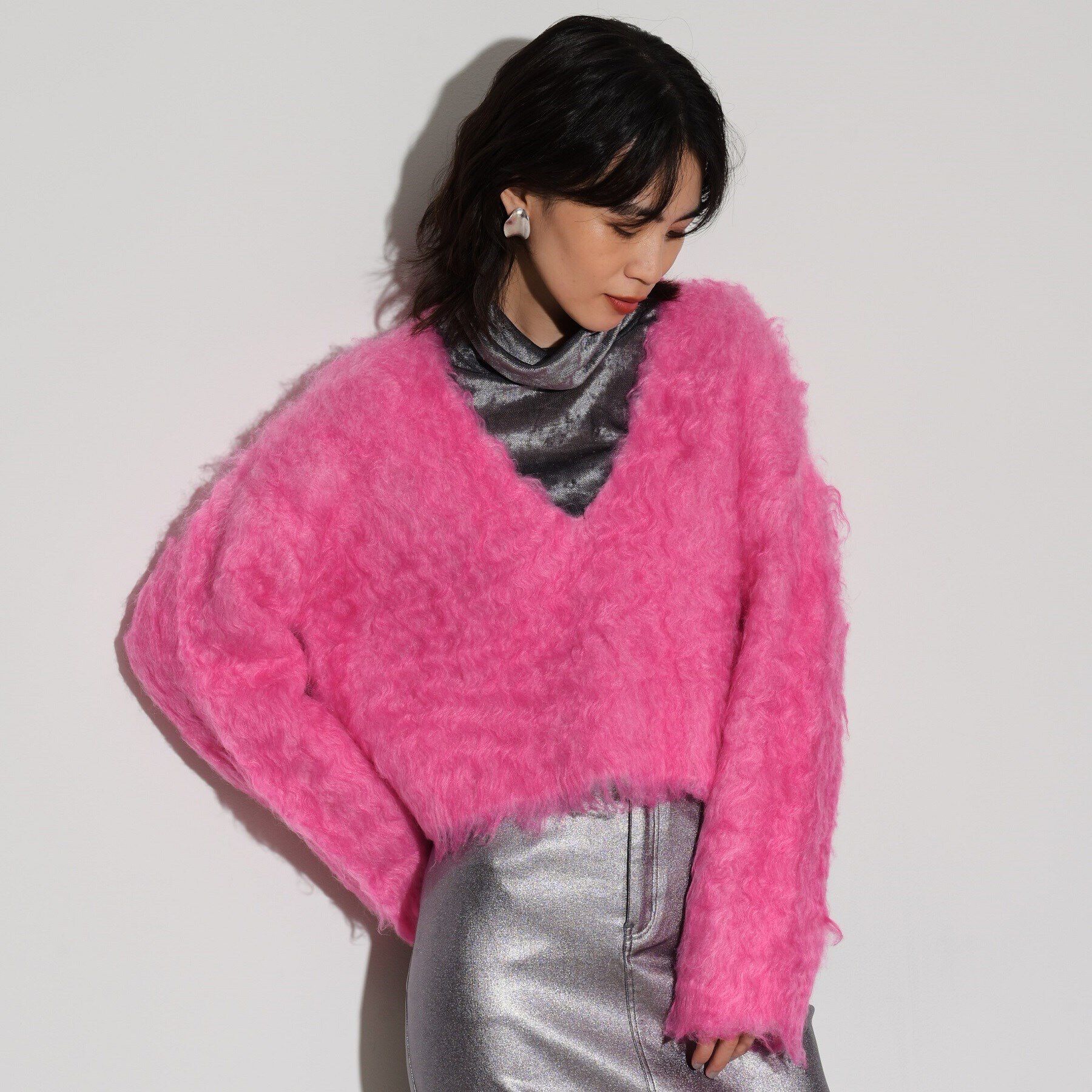 GALLEST「【ラシック＆WEB限定】Vネックシャギーニット」|ニット・セーター|ﾋﾟﾝｸ(072)