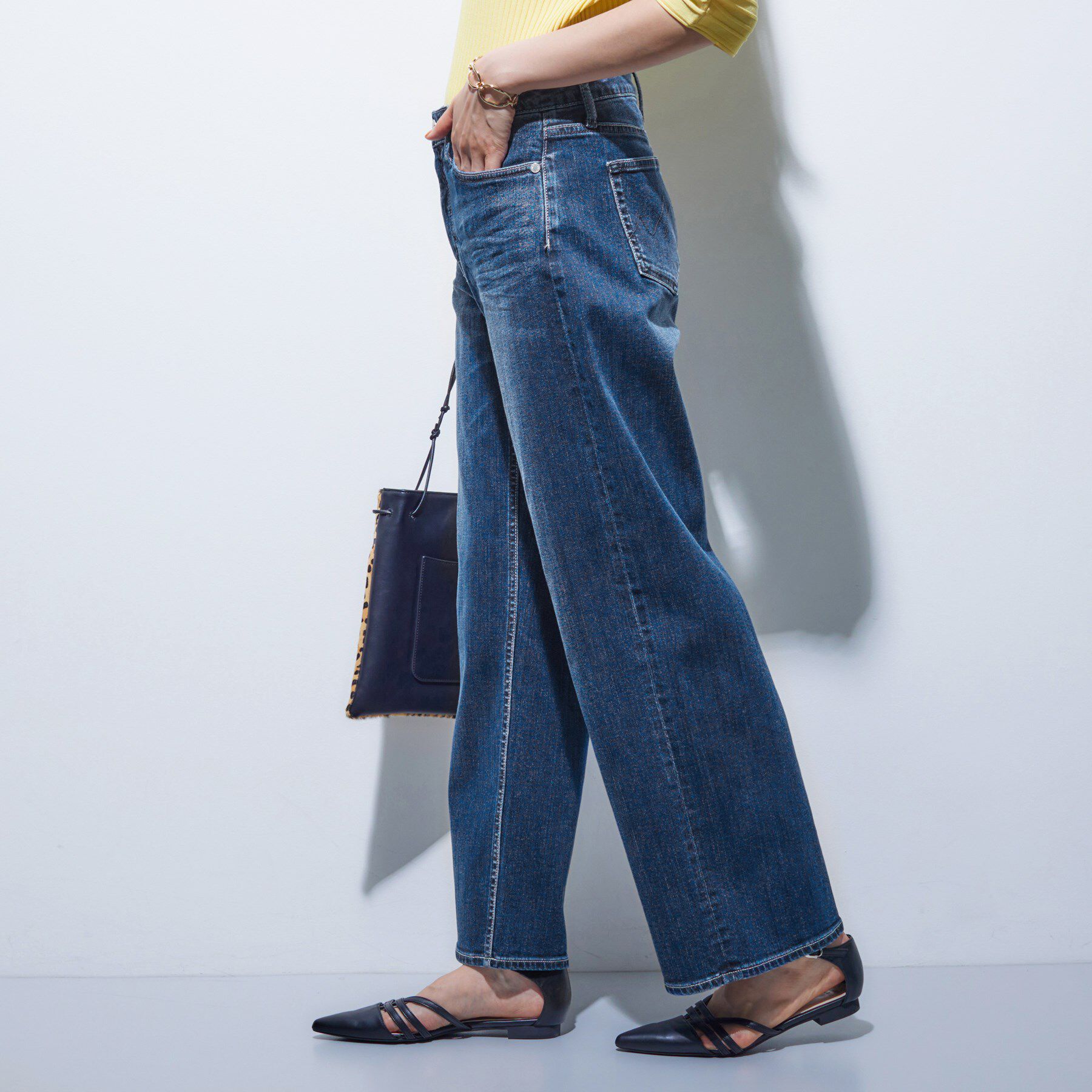 INDIVI「【褒められデニム】ワイドストレート デニムパンツ」|デニム|