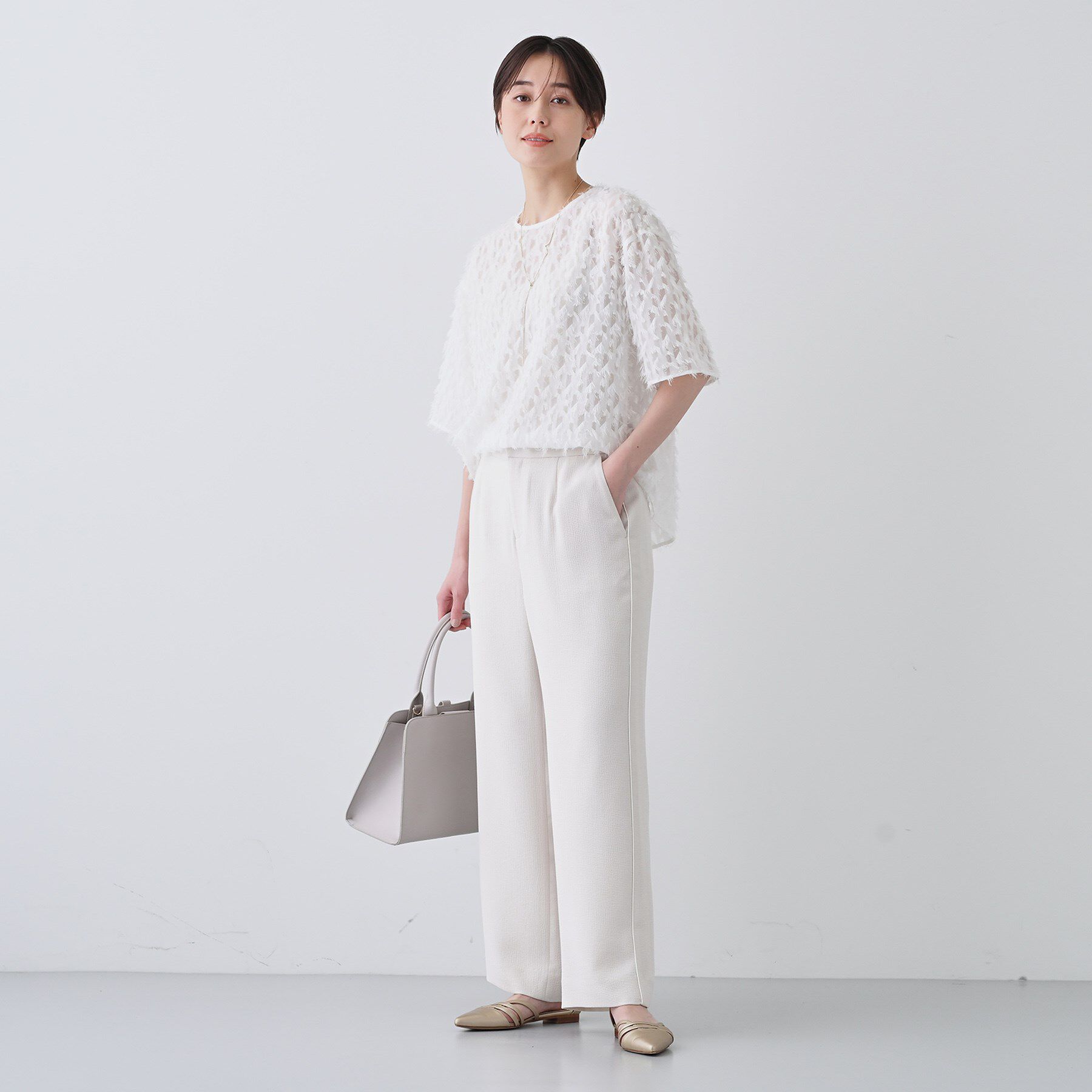 INDIVI「【洗える】サイドライン ストレートパンツ」|その他|