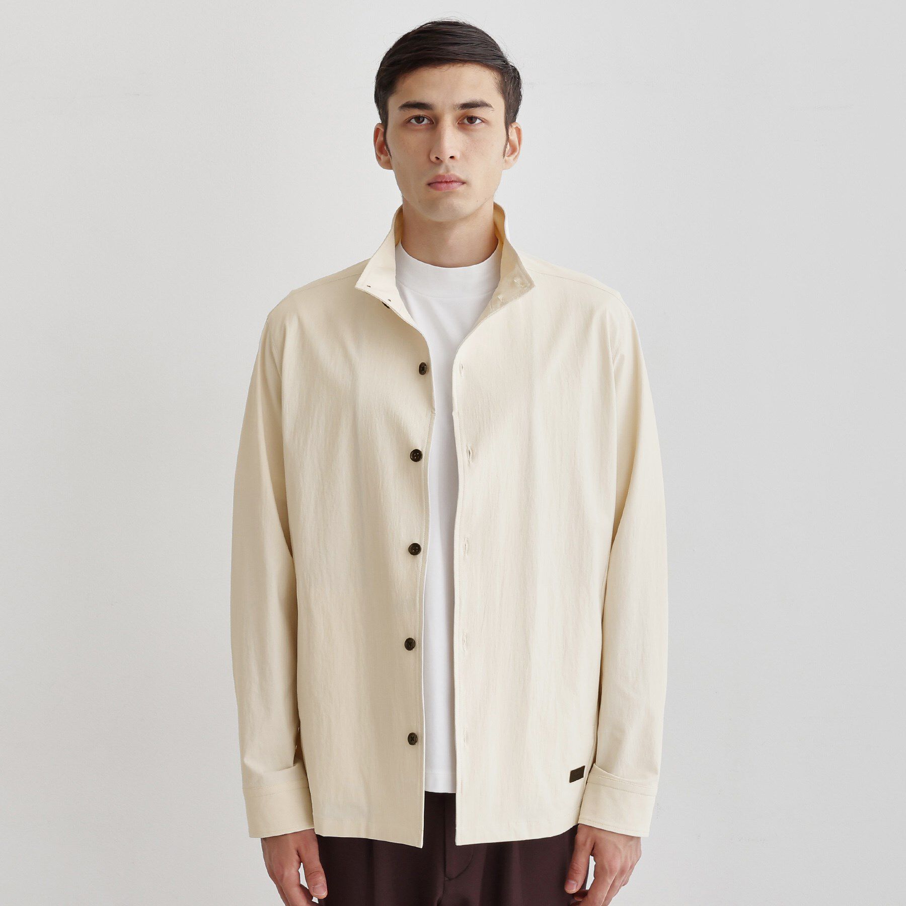 TAKEO KIKUCHI「【3D ナイロン ストレッチ】スタンドカラー シャツブルゾン」|ブルゾン・スタジャン|