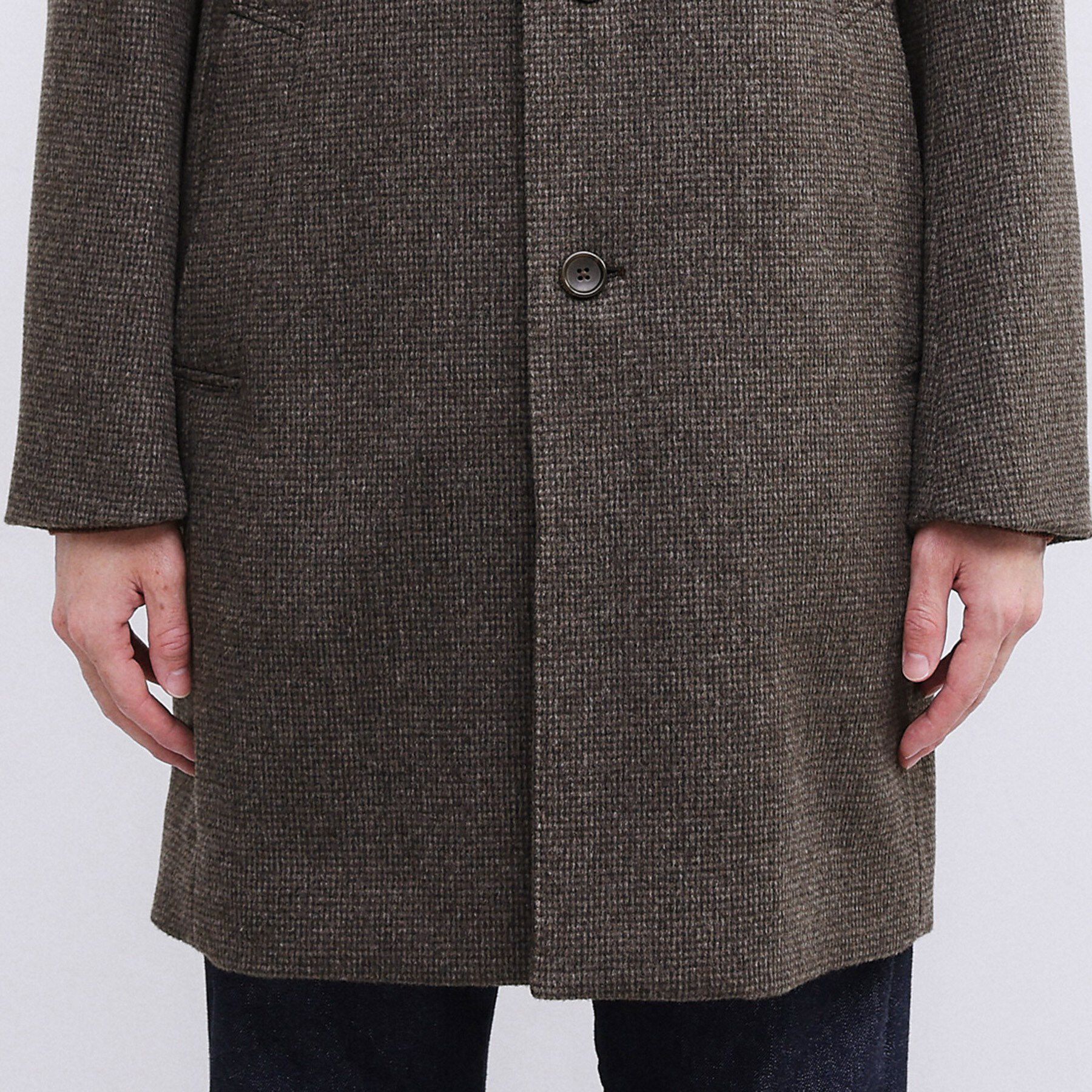 TAKEO KIKUCHI「カシミヤブレンド ビーバー調ピンヘッドスタンドカラーコート」|その他|