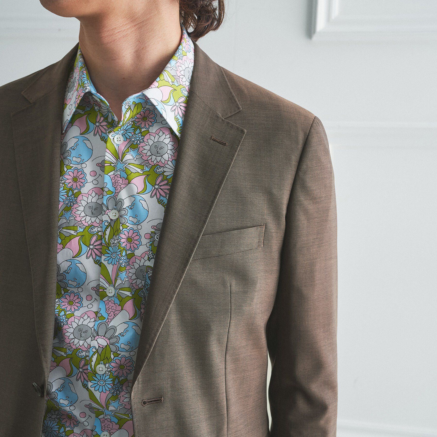 TAKEO KIKUCHI「【BOWLER HAT LABEL】TWトロピカルシャンブレー JAZZジャケット」|テーラードジャケット|