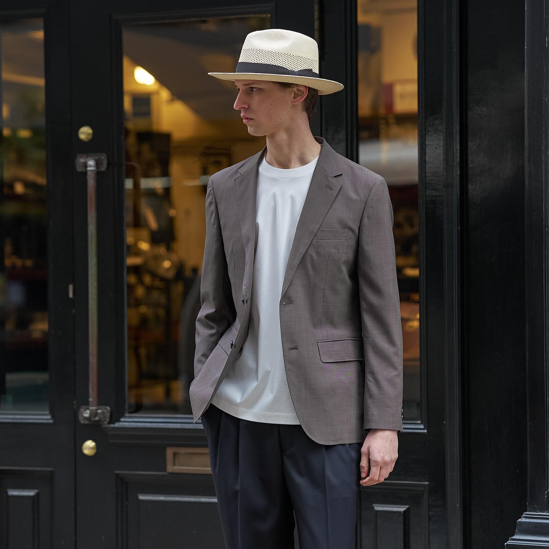 TAKEO KIKUCHI「【BOWLER HAT LABEL】TWトロピカルシャンブレー JAZZジャケット」|テーラードジャケット|