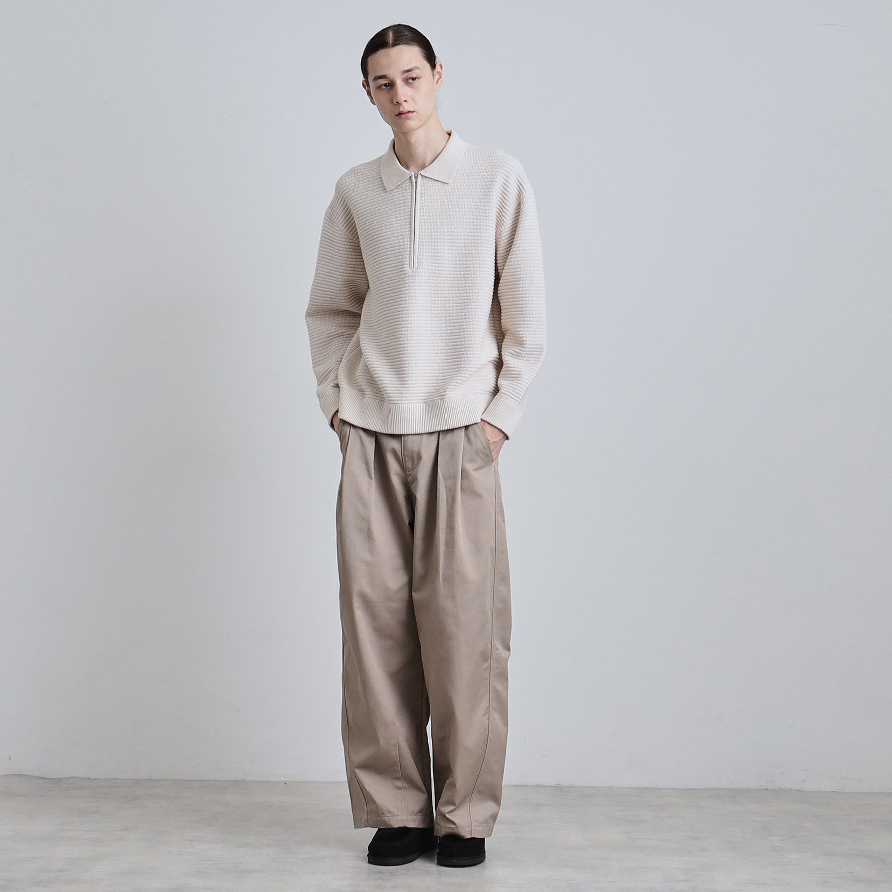 tk.TAKEO KIKUCHI「ハーフジップニットポロシャツ」|ニット・セーター|