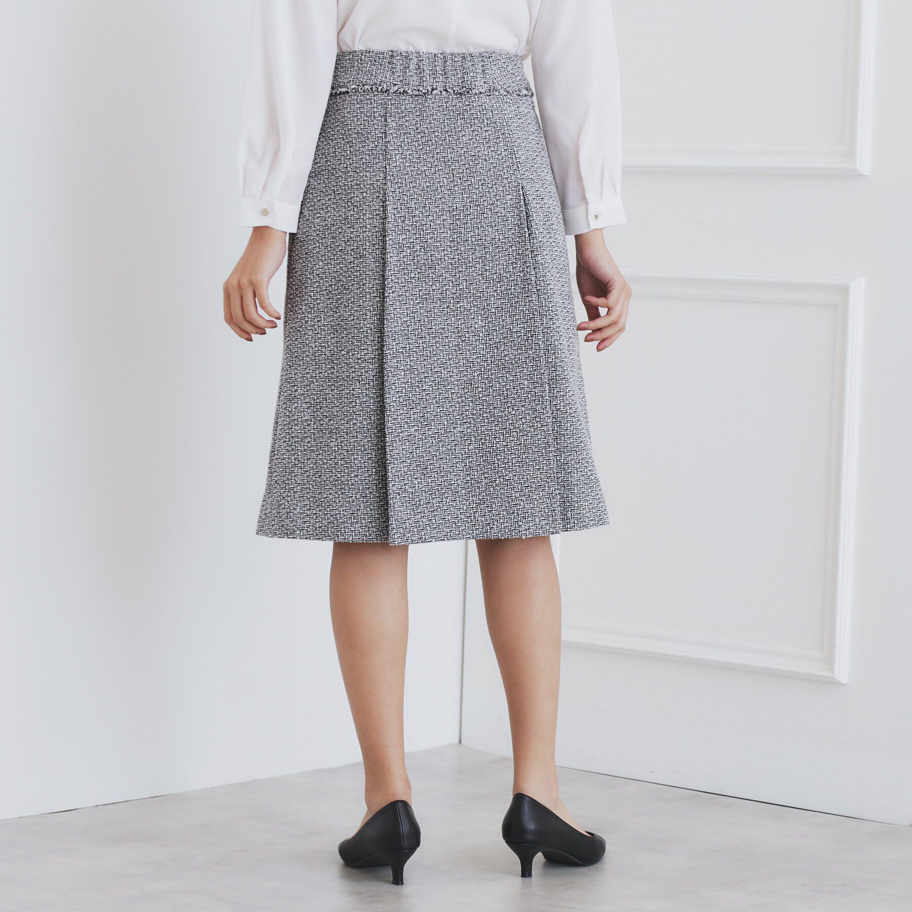 index「《通勤/セットアップ対応》Aラインツイードスカート【洗える】」|スカート|